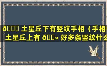 🐅 土星丘下有竖纹手相（手相中土星丘上有 🌻 好多条竖纹什么,意思）